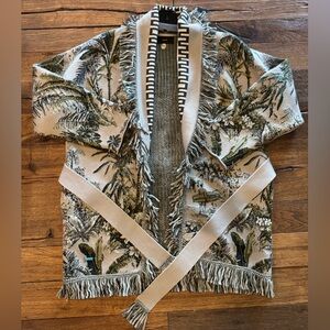 Alanui Fringe-Trim Cardigan Jacket with Belt